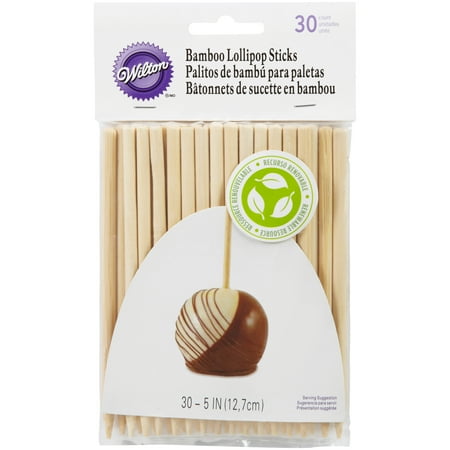Wilton 5-Inch Bamboo Lollipop Treat Sticks, 30-Count