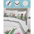 thumbnail image 4 of Quilts Twin Size Bedding Set, Cactus Tropical Watercolor Lightweight Quilted Comforter, Grey Wooden Summer Soft Reversible Bedspread Coverlet with Pillow Covers for All Season, 68" x 86", 4 of 7