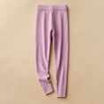 thumbnail image 2 of SGFCWSX Girls High Waisted Leggings Fleece Lined Pants Kids Winter Warm Soft Legging Pants Purple Size 6-7Years, 2 of 6