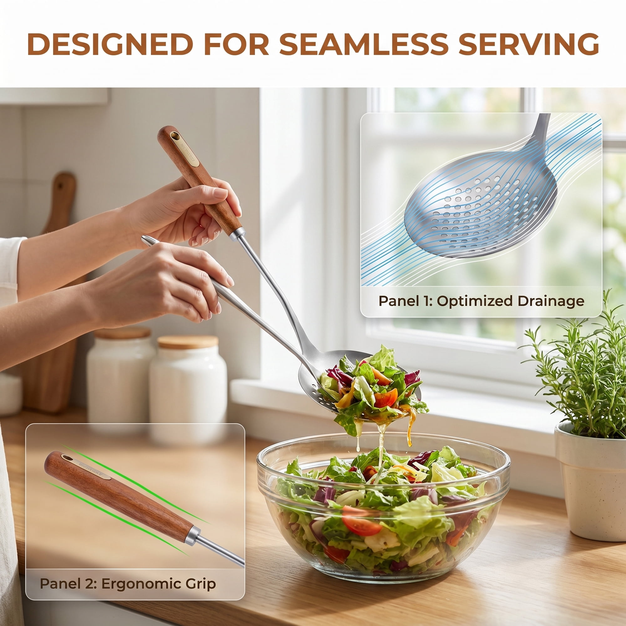 Unique Bargains Heat Resistant Stainless Steel Non Stick Cookware Slotted spoon 15.9"x4.6"