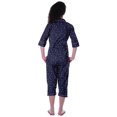 thumbnail image 4 of Moomaya Printed Cotton 3/4 Sleeve Shirt With Capri 2 Piece Nightwear Set Sleepwear For Womens, 4 of 7