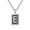 Letter E, variant on Men's Stainless Steel Dainty Silver Square Cross Initials A-Z Alphabet Necklace Classic Trendy Sweater Chain Pendant Hip Hop Jewelry Gift Letter B