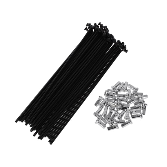 Unique Bargains 36 Set 12G Bicycle Spokes 12G Bike Wheel Spokes 45 Steel Black-152mm