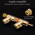 thumbnail image 2 of 24 Piezas de Conectores Banana Conectores Banana en ÁNgulo de 45 Grados Conectores de Bloqueo de Tornillo para Receptor AV, Amplificador, Altavoz Dorado, 2 of 10