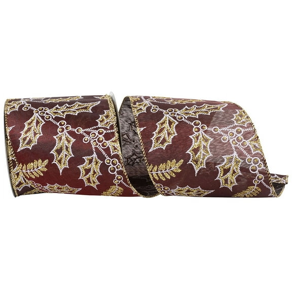 Reliant Ribbon - 94232W-090-10F, Ribbon, Burgundy, 4 Inch, 10 Yards