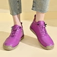 thumbnail image 6 of Women's Casual Boots Lightweight Comfortable Outdoor Walking Slip Resistant Driving Fashion Leather Bare Boots Purple 7.5 US, 6 of 7