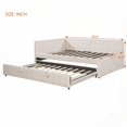 thumbnail image 4 of [Modern Design] Full Size Upholstered L-Shaped Daybed & Twin Trundle, USB - Beige, 4 of 22