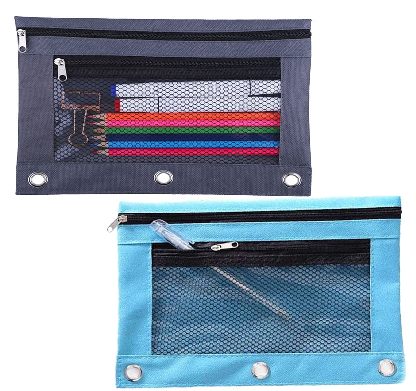 Binder Pencil Pouch for 3 Ring Binder, 2 Pack 3 Ring Binder Pencil