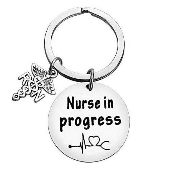 Nurse Keychain Gifts for Nursing Student Gift Nurse Medical Student Keyring Nurse Assistant Gifts Intern Gift Future Nurse Inspirational Gift Graduation Gift Nurses Day Gift Nurse in Progress Keychain