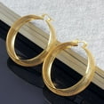 thumbnail image 4 of Womens Stainless Steel Hollowed out Hoop Earring Gold Plated Click-Top, 4 of 4