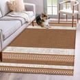 thumbnail image 2 of Vintage Dark Brown Striped Area Rug 4x6 Washable Rug Non Slip Farmhouse Modern Stripes Boho Large Area Rug Indoor Floor Carpet for Entryway Bedroom Kitchen Living Room Home Office Dining Room Nursery, 2 of 9
