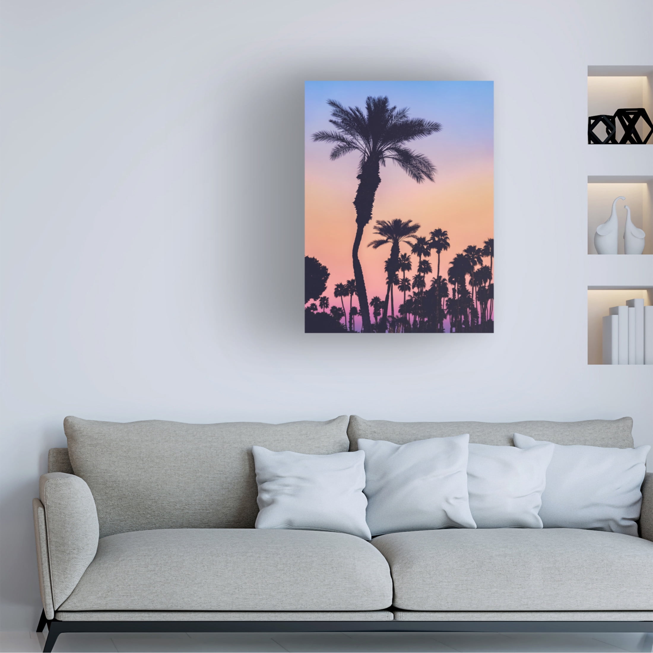 Trademark Fine Art Tim Mossholder Palms At Sunset Canvas Wall Art