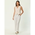 thumbnail image 3 of DARING DIVA Women's Linen Vest Button Down V Neck Business Waistcoat S Beige, 3 of 6