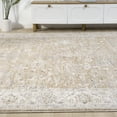 thumbnail image 3 of Laddha Home Designs 7.75' x 10' Bordered Damask Area Throw Rug - Brown and Cream, 3 of 7