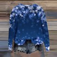 thumbnail image 4 of Women's Christmas Printed Crewneck Sweatshirt, Funny Long Sleeve Casual Pullover Top, Weekend Lounge Holiday Graphic Sportswear,Blue,2XL, 4 of 5