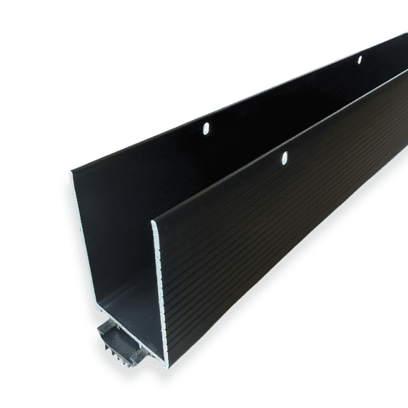 KC Hardware Storm Door  1-3/4” Wide x 3" Height U Bottom Sweep Replacement, Aluminum Expander for All Doors Weatherstripping 36” Length (Black)