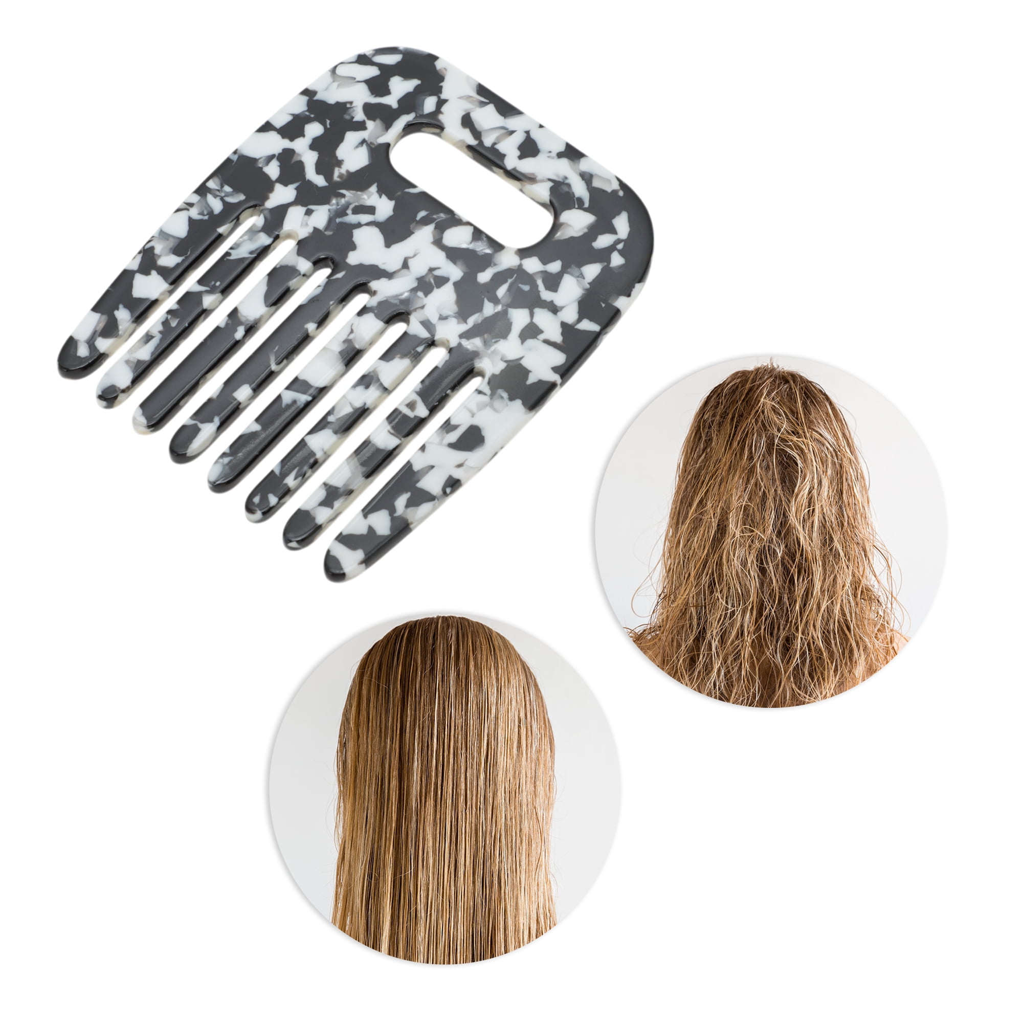 Unique Bargains 1 Pc Durable Vintage Portable Hair Insert Comb Black, White