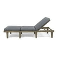 thumbnail image 4 of Adrian Outdoor Acacia Wood Chaise Lounge with Cushions, Grey,Dark Grey, 4 of 11
