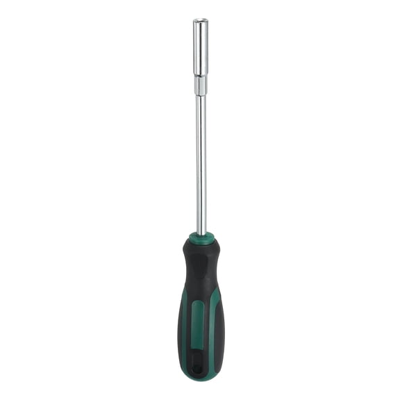 Uxcell Metric Nut Driver 5mm CR-V Non-Magnetic Tip Hollow Shafts Hex Socket Screwdriver with Anti-Slip Handle for Automobile Repair Bit Driver, Green/Black