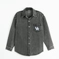 thumbnail image 4 of Women's Gameday Couture Black Kentucky Wildcats Oversized Style's the Limit Micro-Rhinestone Stripe Washed Denim Button, 4 of 6