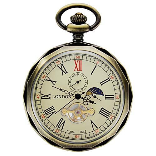 Sun and moon pocket watch deals