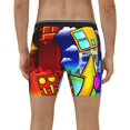 thumbnail image 4 of Goofa Geometry Dash Pattern Men's Performance Stretch Underwear, Athletic Long Leg Briefs，Moisture-Wicking, 4 of 7