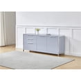 thumbnail image 2 of Armoire de Rangement Gris Pâle Lustré avec 5 Compartiments et Acier Inoxydable, 2 of 9