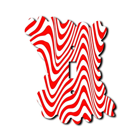Off The Wall Plates - Red Squigley Lines - Single Gang Light Switch
