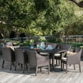thumbnail image 2 of GDF Studio Alanna Outdoor Wicker 9 Piece Dining Set with Cushion, Multibrown and Beige, 2 of 13