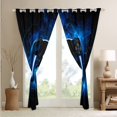thumbnail image 4 of Neon Gaming 30%-50% Blackout Curtains Gamer Curtains & Drapes Game Room Decor,Black and Blue Gamepad Window Curtains,Hexagon Honeycomb Geometric Window Treatments, 4 of 6