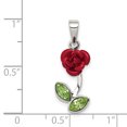 thumbnail image 2 of Argent Sterling Émail Rouge avec Breloque Rose Verte QC6206 (23mm x 10mm), 2 of 3
