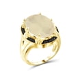 thumbnail image 3 of JewelersClub Moonstone Ring Birthstone Jewelry – 11.00 Carat Moonstone 14K Gold Plated Silver Ring Jewelry with Black Diamond Accent – Gemstone Rings with Hypoallergenic 14K Gold Plated Silver Band, 3 of 4