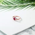 thumbnail image 4 of Gem Stone King 10K Rose Gold Red Ruby and Diamond Women's Engagement Bypass Ring (0.64 cttw, Size 9), 4 of 5
