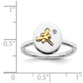 thumbnail image 5 of 925 Sterling Silver & Real 14kt Dragonfly Stackable Expressions Diamond Ring Size: 9; for Adults and Teens; for Women and Men, 5 of 5