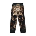 thumbnail image 3 of Lsque Metal Style Horned Skull Print Men's Pajama Pants, Lounge Pant - Comfortable Home Wear,Elastic Waistband, Stylish Design-Small, 3 of 9