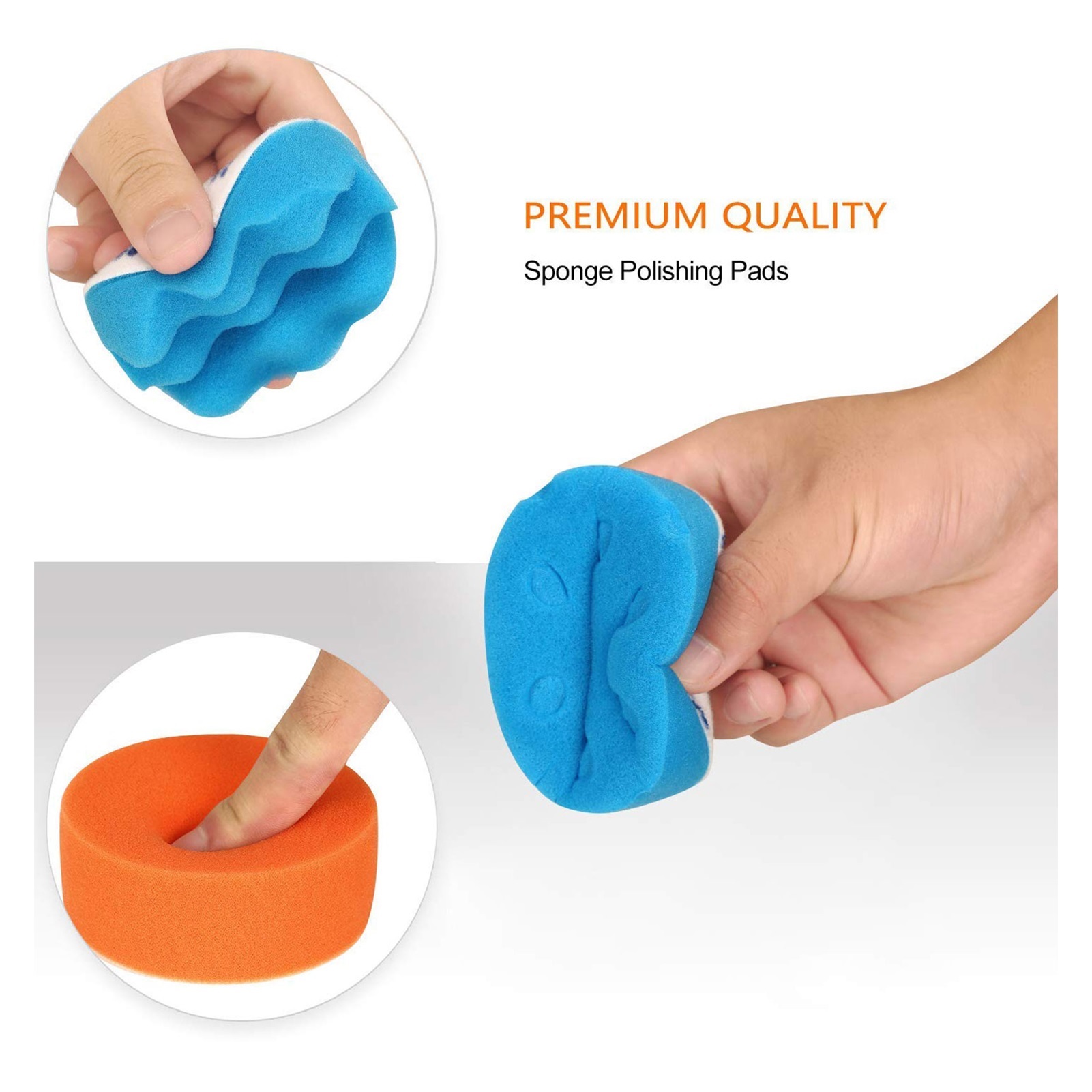 12pcs/Set Sponge Car Polisher Waxing Pads Buffing Kit For Boat Car Polish Buffer Drill Wheel Polishing Removes Scratches