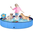 thumbnail image 2 of Dog Pool for Large Dogs Kiddie Pool Hard Plastic Foldable Dog Bathing Tub Portable Outside Kids Swimming Whelping Box for Pets and Dogs, 2 of 7