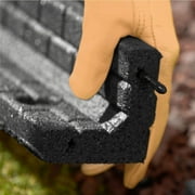 GroundSmart Brickface Landscape Edging, 4 Black Rubber Garden Edging Border, 48 pack