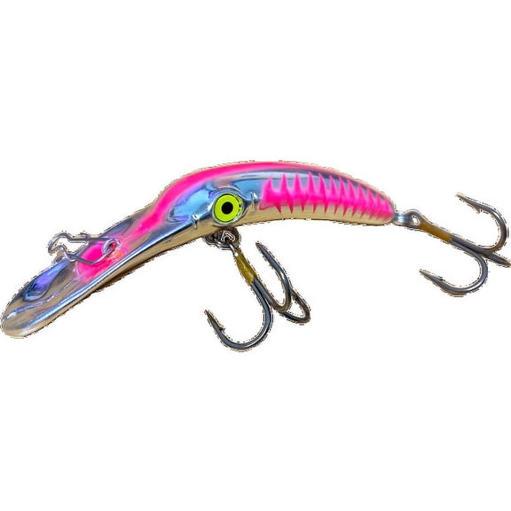 Yakima Bait Mag Lip 3.5 Nickel Fluorescent Pink Herring