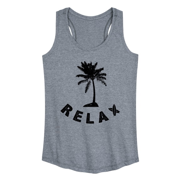 Instant Message - Relax Palm Tree Graphic Racerback Tank