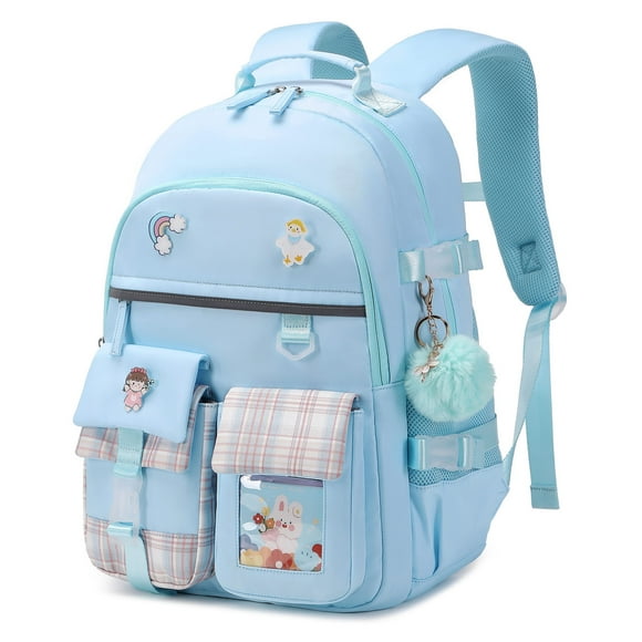 Mochila KIDNUO para niñas, portátil escolar de 15.6 pulgadas, azul