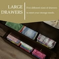 thumbnail image 3 of MONSLIPA 4 Doors Wardrobe Armoire Closet with Mirror,2 Drawers Shelves for Bedroom,Dark Brown, 3 of 12