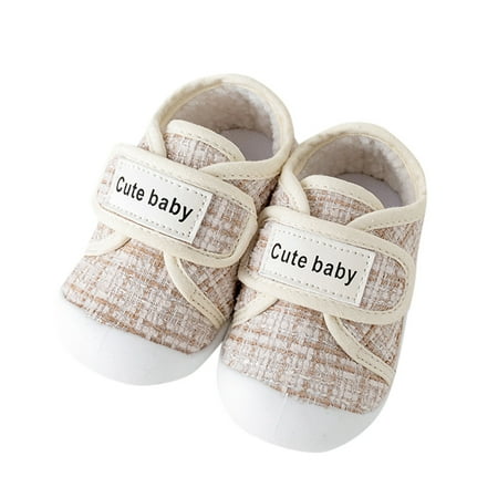 

Vedolay Boys Girls Sneakers First Walking Shoes Crib Shoes Toddler Slip On Shoes (Khaki 12 Months)