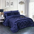 thumbnail image 2 of JML 6 Piece Silky Satin Bed in a Bag Comforter Set with Sheets,Twin, Navy, 2 of 7
