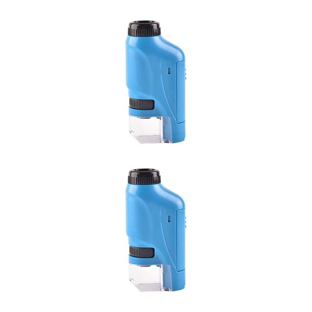 Vogacara Microscopio para niños 60-120X Juguetes educativos con para niños Regalo LED portátil Lupa con pilas Experimento de juguete Type1 NO1