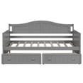 thumbnail image 3 of Gewnee Wood Twin Size Daybed with Two Storage Drawers for Kids Bedroom,Gray, 3 of 8