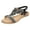 1Black, variant on Women's T-Strap Beaded Rhinestone Flat Sandals Dress Summer Beach Bohemia Shoes Elastic Strap