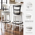 thumbnail image 2 of Signature Design by Ashley Valebeck Swivel Bar Stool, White, Upholstered Pub Height Chair with Linen Fabric Seat and 360-Degree Swivel, 2 of 7