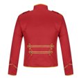 thumbnail image 3 of Herrnalise Jackets for Men Casual Solid Halloween Long Sleeve Stand Collar Steampunk Gothic Blazer Jacket Red, 3 of 8