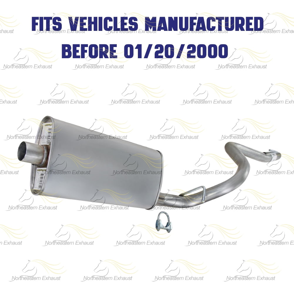 Northeastern Exhaust Muffler & Tail Pipe Fits 1996-1999 Jeep Cherokee 2.5L (Before 01/20/2000) & 2000 4.0L (After 01/20/2000, Federal Emissions) - Direct Fit | Stainless Steel System Kit